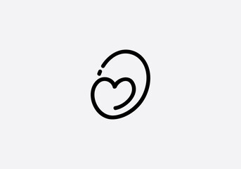 Love font circle sign. love logo design and heart font design by the letters and alphabets