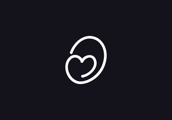 Love font circle sign. love logo design and heart font design by the letters and alphabets