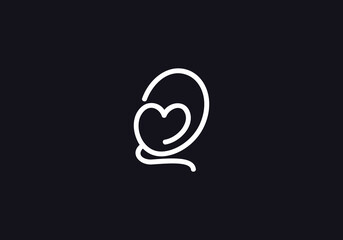 Love font circle sign. love logo design and heart font design by the letters and alphabets