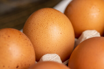 Yellow Chicken Eggs Packed for Storage