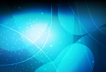 Dark BLUE vector Beautiful colorful illustration with circles, lines.