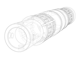 Outline drawing or sketch of cylindrical device