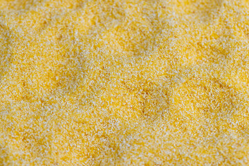 Scattered dry corn flour for cooking porridge