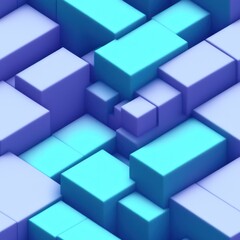 Obraz premium Abstract 3D isometric cube pattern background with a pastel color palette, generative ai