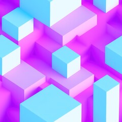 Fototapeta na wymiar Abstract 3D isometric cube pattern background with a pastel color palette, generative ai