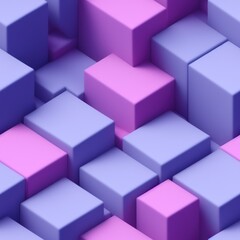 Fototapeta premium Abstract 3D isometric cube pattern background with a pastel color palette, generative ai