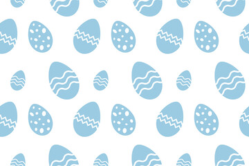 Easter pattern on a transparent background in pastel colors. Vector seamless Easter pattern with eggs. PNG image