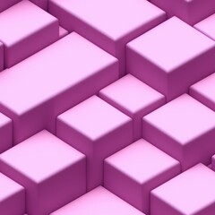 Fototapeta premium Abstract 3D isometric cube pattern background with a pastel color palette, generative ai