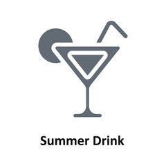 Summer Drink Vector Solid Icons. Simple stock illustration stock