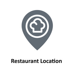 Restaurant Location Vector Solid Icons. Simple stock illustration stock