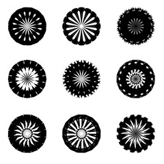 Fototapeta premium Set wish symbol , icon, flowers.