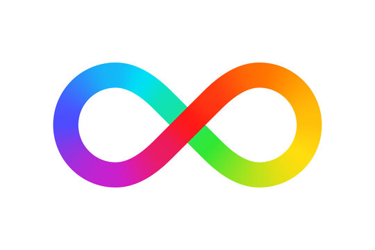 Rainbow gradient infinity symbol isolated PNG