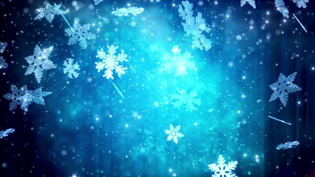 4K Seamless Looped Snowfall background, Falling particles snowflakes confetti animation Christmas