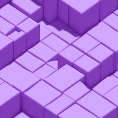 Abstract 3D isometric cube pattern background with a pastel color palette, generative ai