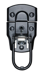 fermeture m&eacute;tallique &agrave; serrure pour valise sur fond transparent