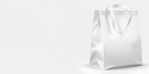 White empty bag on a light background. Generative AI.