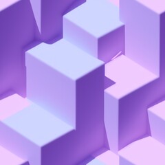 Obraz premium Abstract 3D isometric cube pattern background with a pastel color palette, generative ai