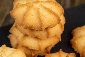 thin and crispy shortbread cookies on the table