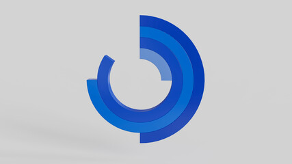 Pie chart presentation infographic business marketing or financial analysis concept background 3d