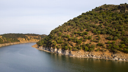 Tajo River, Monfragüe National Park, SPA, ZEPA, Biosphere Reserve, Cáceres Province, Extremadura,...