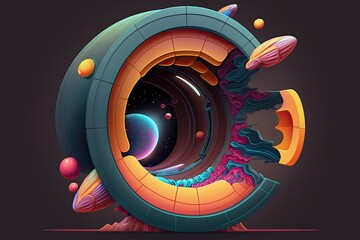 Fototapeta premium Design Concept for Extraterrestrial Wormhole Equipment. Generative AI