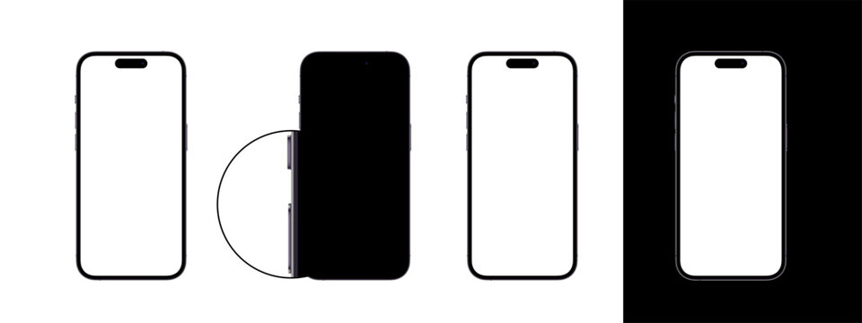 VINNITSA, UKRAINE - MARCH 01, 2023: Mockup Iphone 14, 14 pro, 14 pro max. Screen mockup iphone illustration