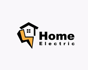 home electric thunder bolt logo icon symbol design template illustration