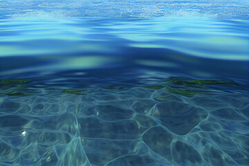 Fototapeta premium Blue water surface. water background