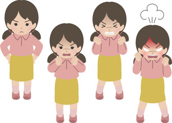 女児の怒る段階セット　私服