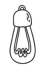 Retro bulb. Vector outline illustration