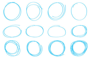 Blue Scribble Circles Collection