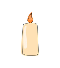 Candle line art