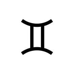 Gemini zodiac sign icon. One of the 12 symbols of astrology. Attribute of a horoscope or cosmos.