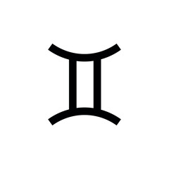 Gemini zodiac sign icon. One of the 12 symbols of astrology. Attribute of a horoscope or cosmos.