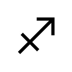 Obraz premium Sagittarius zodiac sign icon. One of the 12 symbols of astrology. Attribute of a horoscope or cosmos.