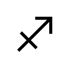 Obraz premium Sagittarius zodiac sign icon. One of the 12 symbols of astrology. Attribute of a horoscope or cosmos.