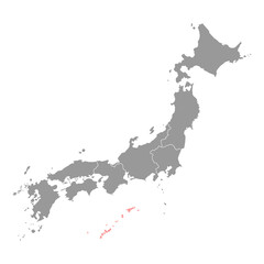 Okinawa map, Japan region. Vector illustration