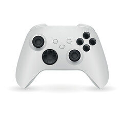 White gamepad isolated on white background. EPS10 vector illustration with simple gradients. © hamara