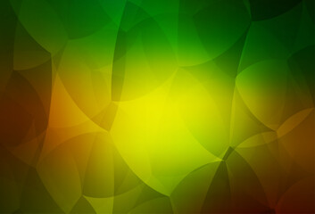 Dark Green, Yellow vector backdrop with lines, triangles.