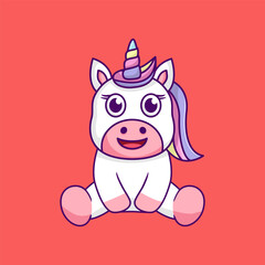 Cute unicorn illustration, cute and fun