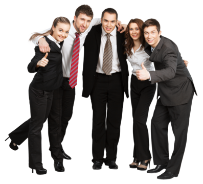 Confident Business team isolated on white background