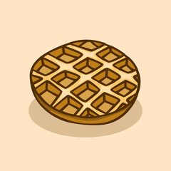 Waffle illustration concept in cartoon style