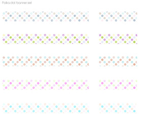 水玉模様　タイトル　バナー　台紙　素材　透過PNG