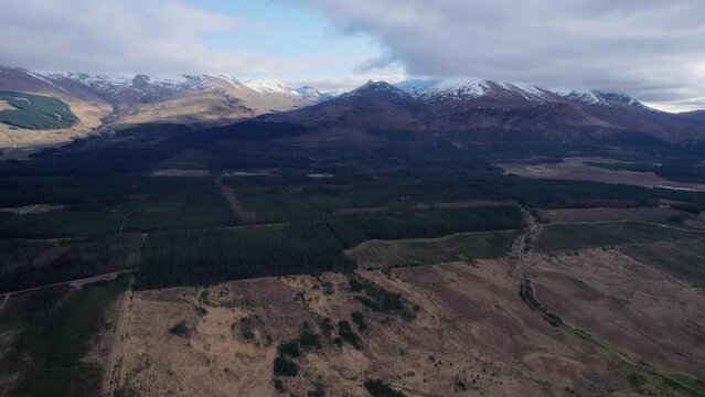 Breathtaking aerial drone view of Eynif Han Ibradi Akseki in Turkey, mountains