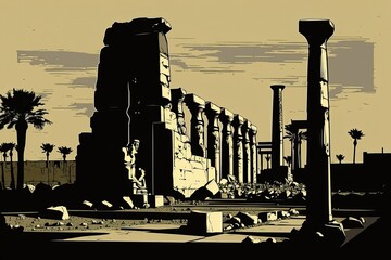 Ancient Egyptian temples and pylons make up the Karnak Temple complex in Luxor. Construction lasted from about 2000 1700 BCE to 305 30 BCE. World Heritage Site, and his name is Amun Ra. Generative AI