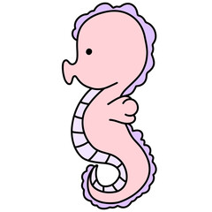 Cute SeaHorse, seahorse illustration, animal, sea life © Saltyarts design