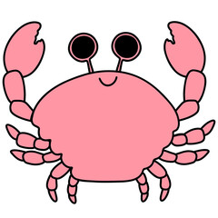 Cute crab, crab illustration, sea life, marine creature