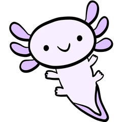 Cute Axolotl, axolotl illustration, sea salamander, sea life, marine life