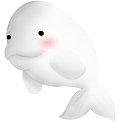 Beluga illustration, sea life, animal illustration 