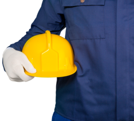 Worker man with helmet on background